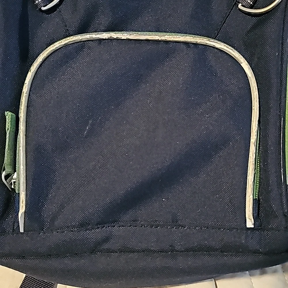 Navy blue green zipper pottery barn backpack Small Fairfax